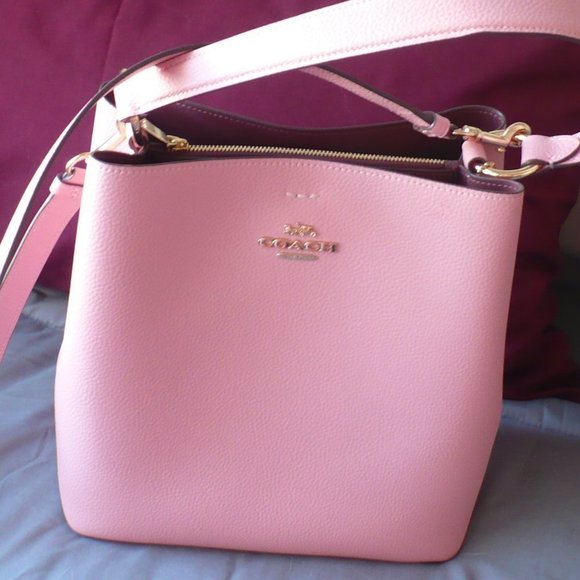 Coach Crossbody Leather Pink Purse Town Bucket Bag Pink NEW - Picture 2 of 9